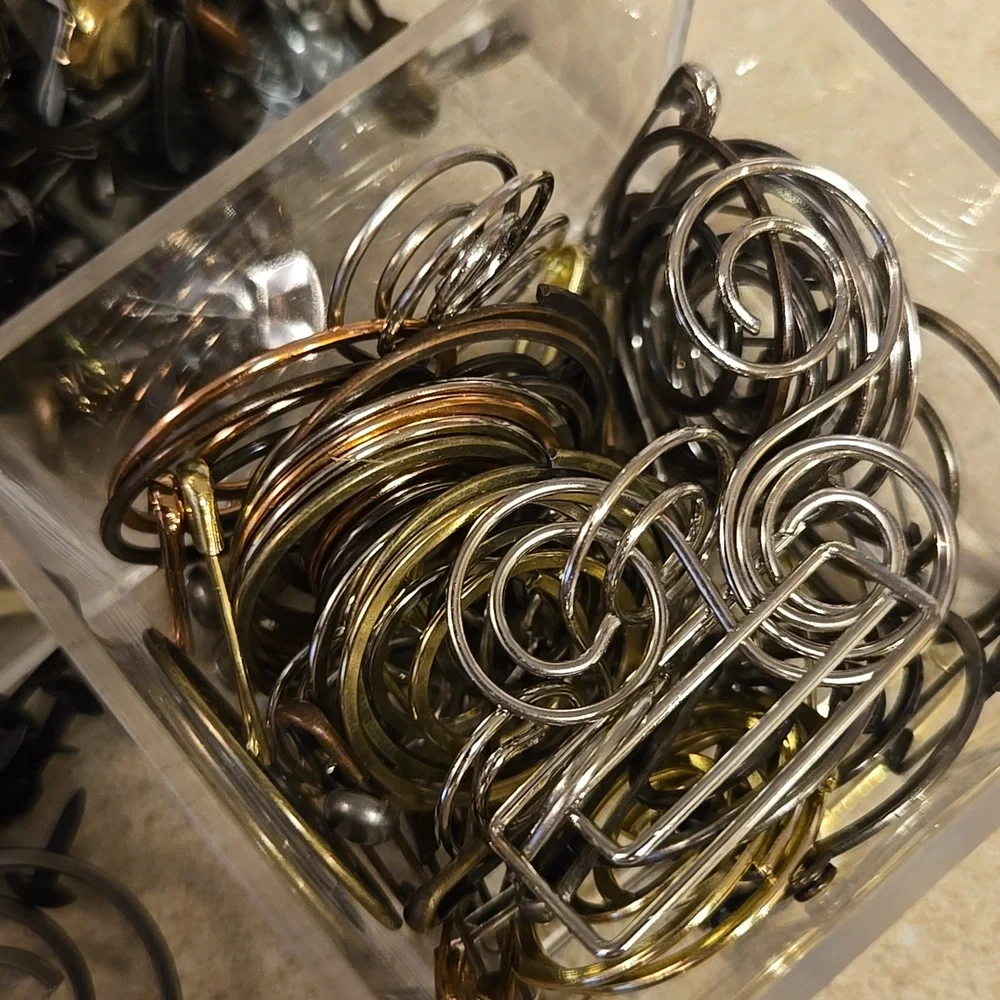 Assorted Metal Fasteners in Organizer Box For Crafts Scrapbooking